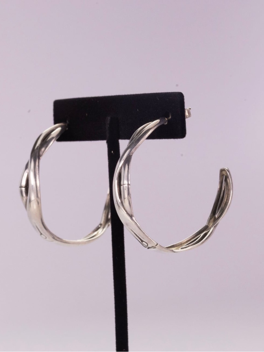 John Hardy Bamboo 1.5” Hoop Earrings Sterling Silver